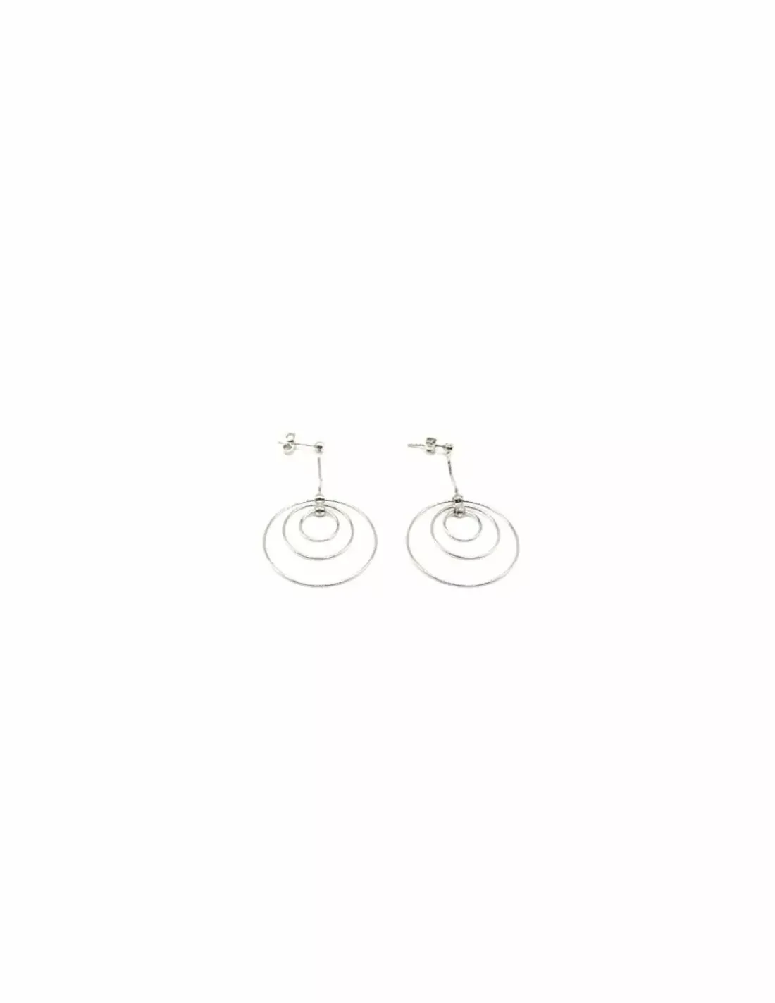 Cheap Pendientes oro blanco largos triple aro Pendientes De Oro