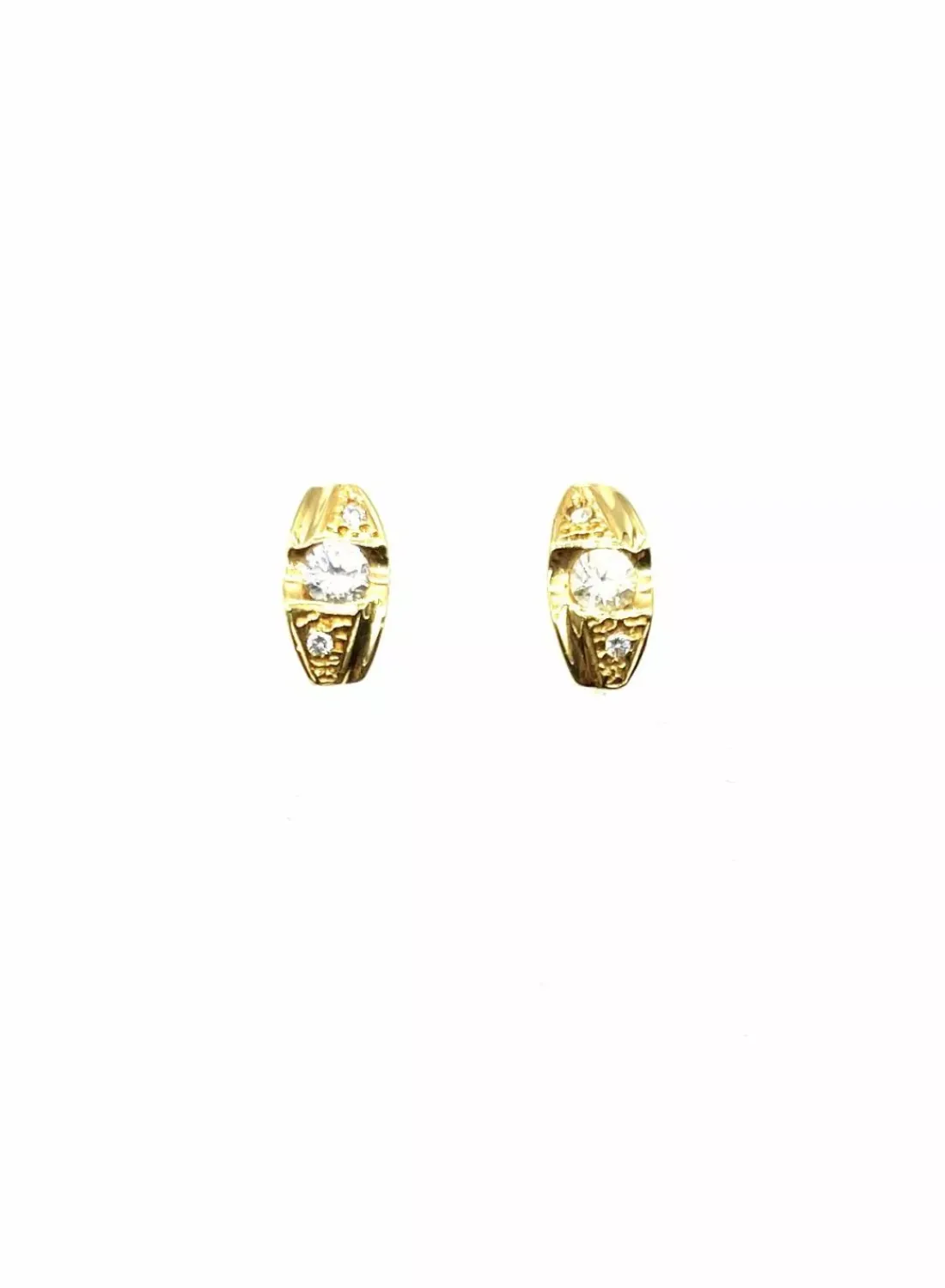 Hot Pendientes oval tallados circonitas oro 18k Pendientes De Oro