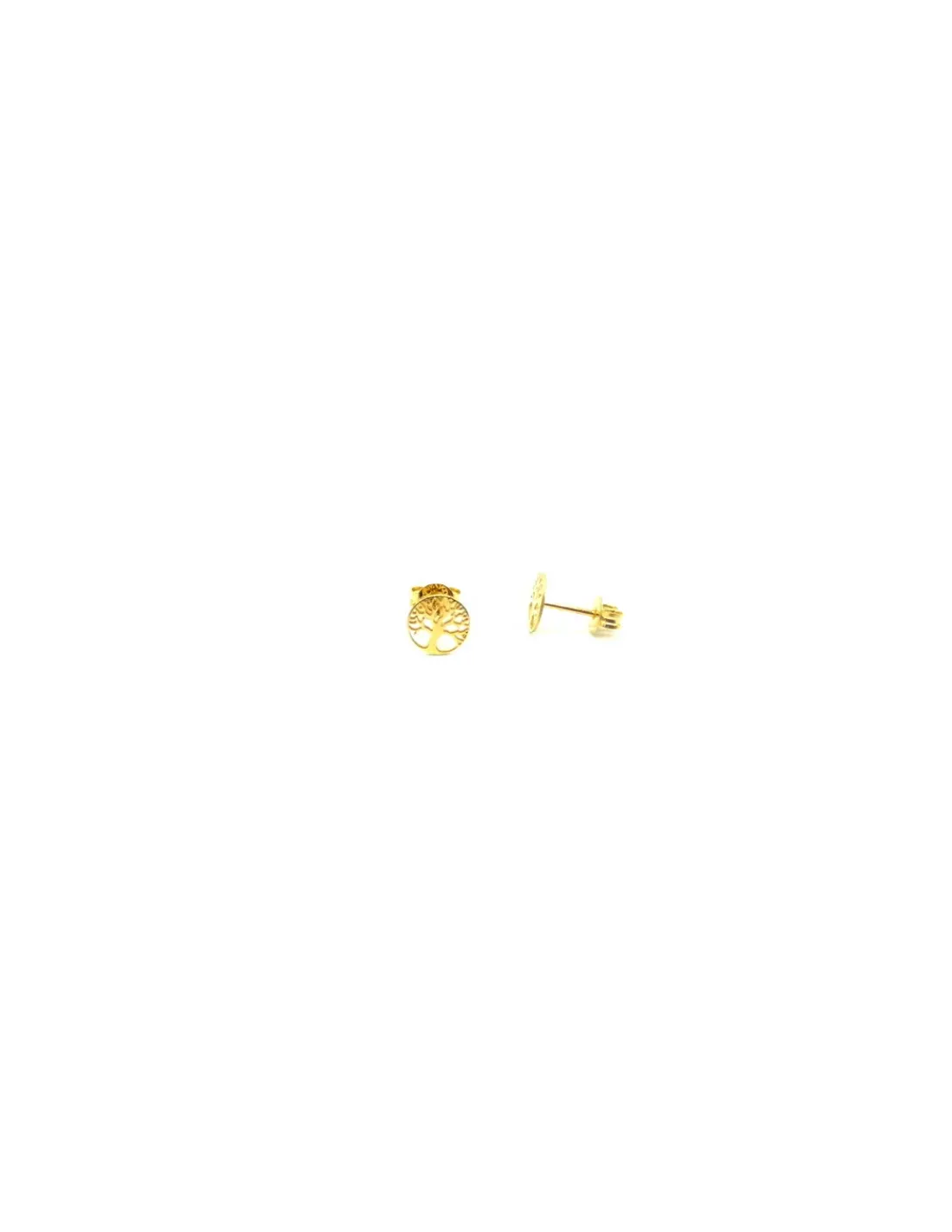 Fashion Pendientes pequeños árbol de la vida oro 18K Pendientes De Oro