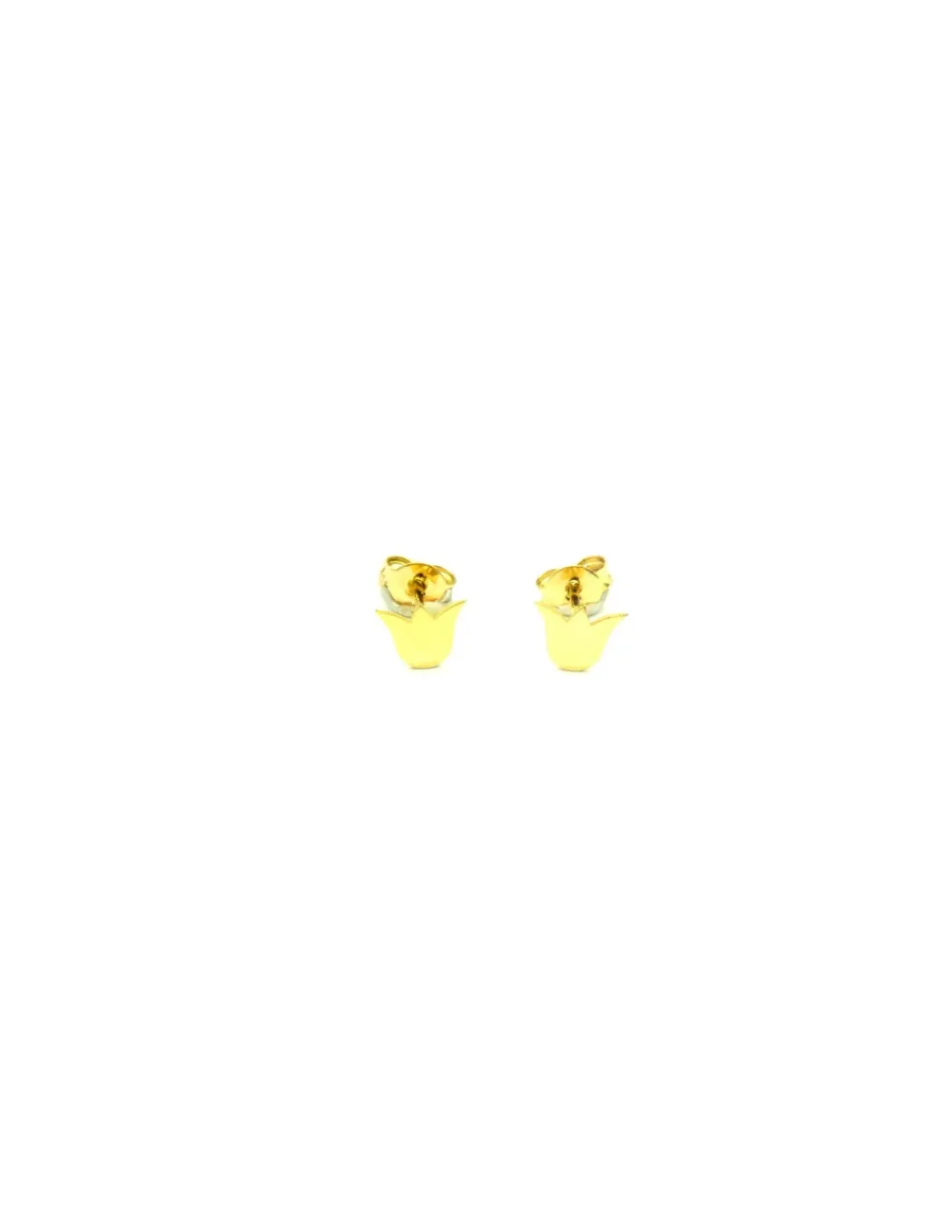 Best Sale Pendientes pequeños tulipán oro 18K Pendientes De Oro