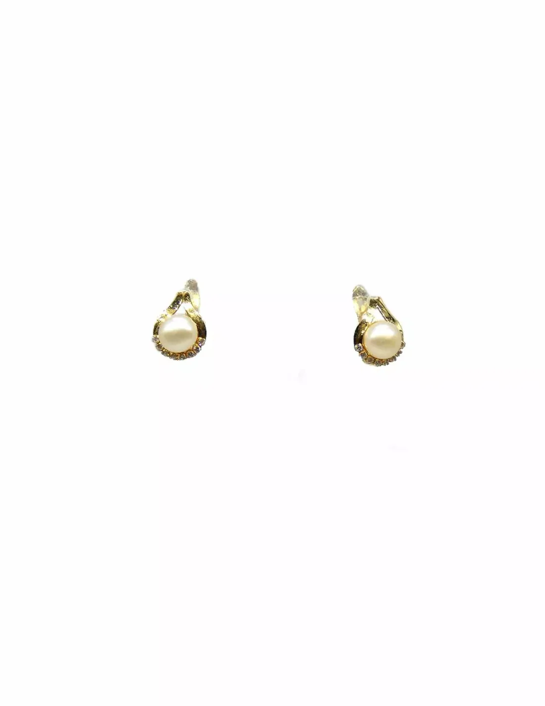 Outlet Pendientes perla y circonitas oro 18k Pendientes De Oro