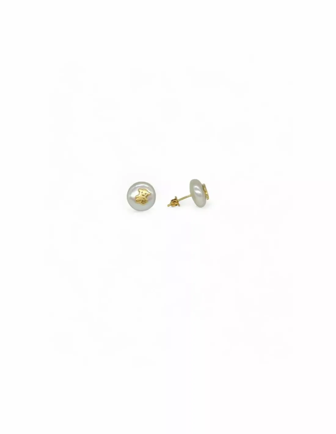 Hot Pendientes perla y osito oro 18k Pendientes De Oro