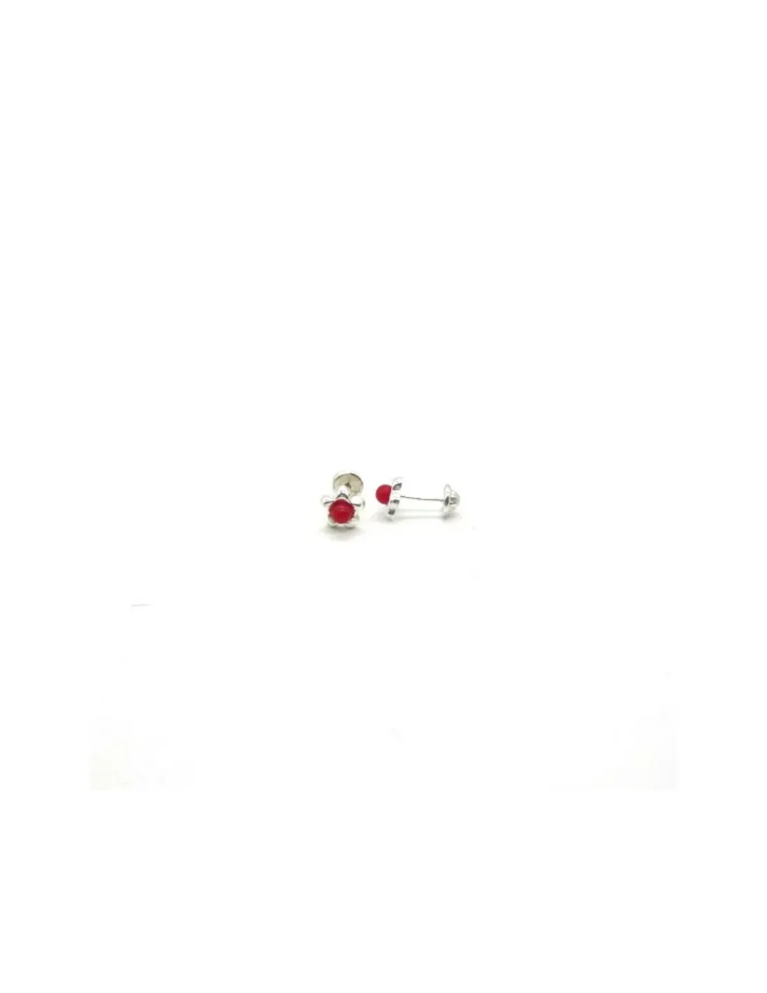 Sale Pendientes plata bebé margarita con perla roja Pendientes De Plata