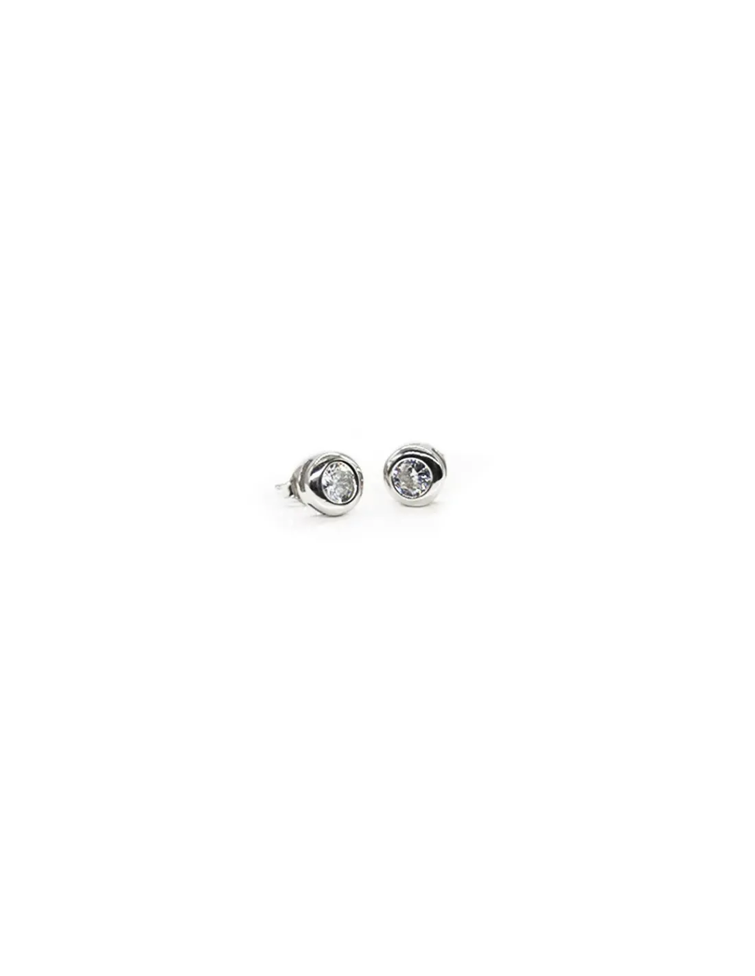 Clearance Pendientes plata chatón 7mm base calada plata rodiada Pendientes De Plata