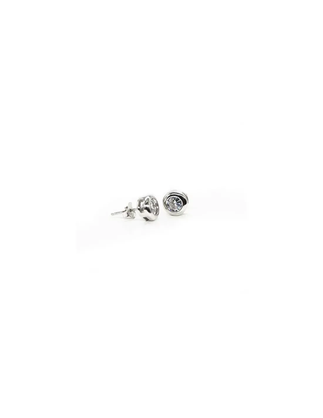 Clearance Pendientes plata chatón 7mm base calada plata rodiada Pendientes De Plata