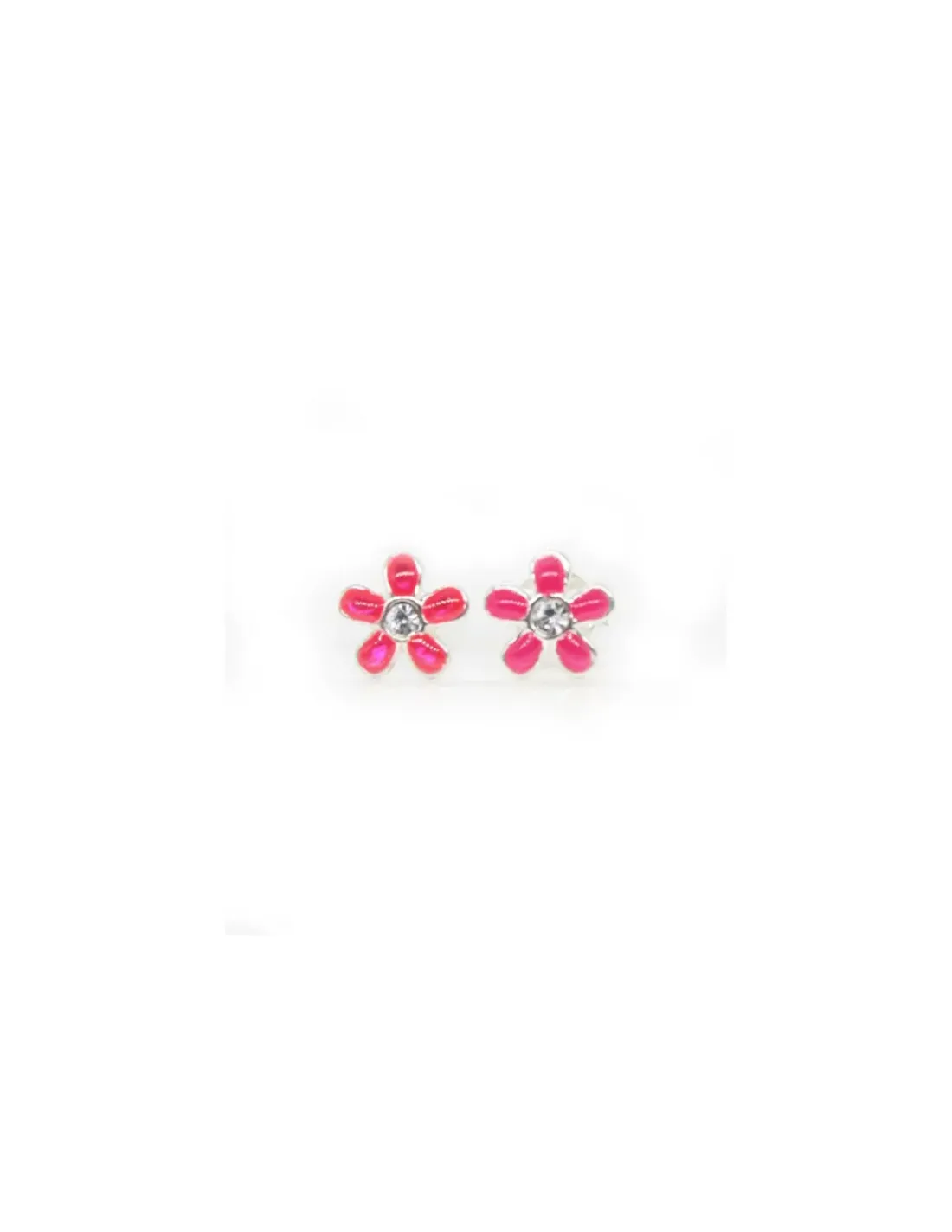 Best Pendientes plata margarita esmalte fucsia Pendientes De Plata