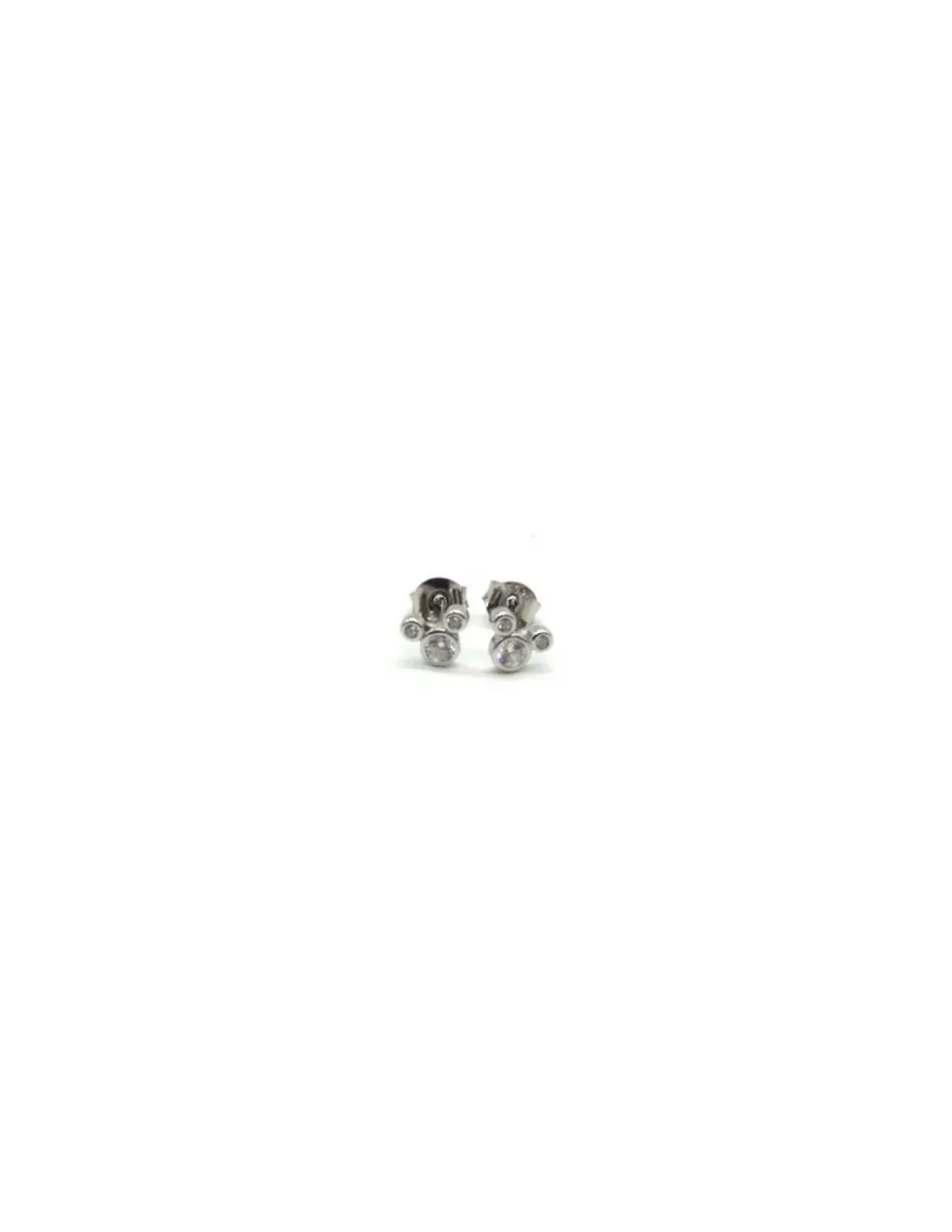 Sale Pendientes plata Mickey tres circonitas Pendientes De Plata