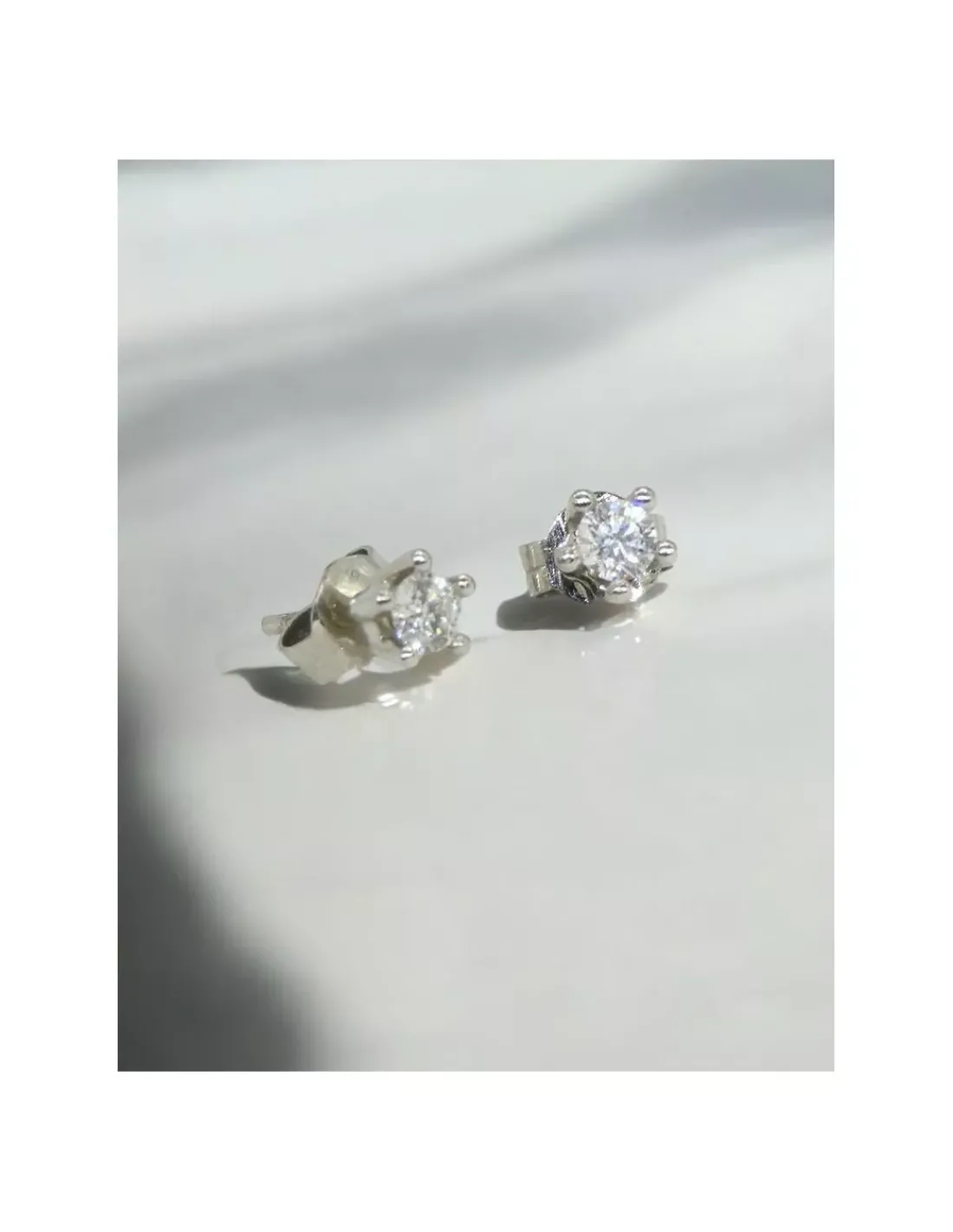 Fashion Pendientes PLATINO 5 garras brillante 0.38ct Platino | Pendientes Con Brillantes