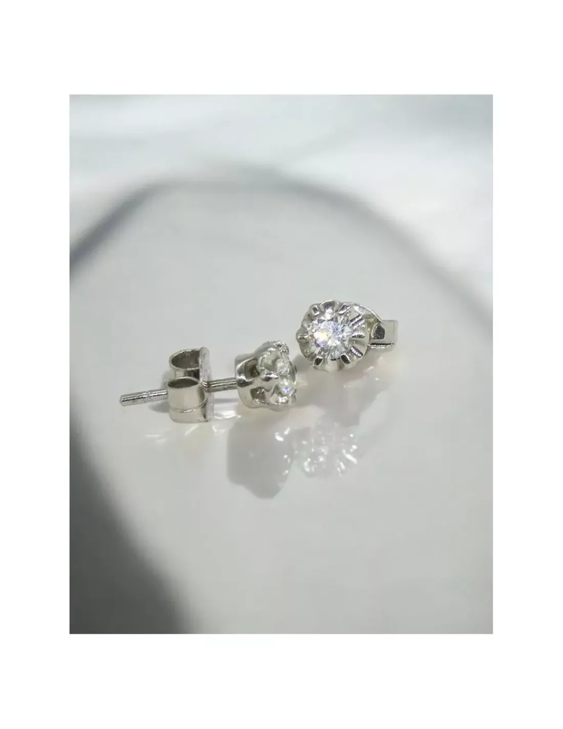 Store Pendientes PLATINO 6 garras brillante 0.37ct Pendientes Con Brillantes