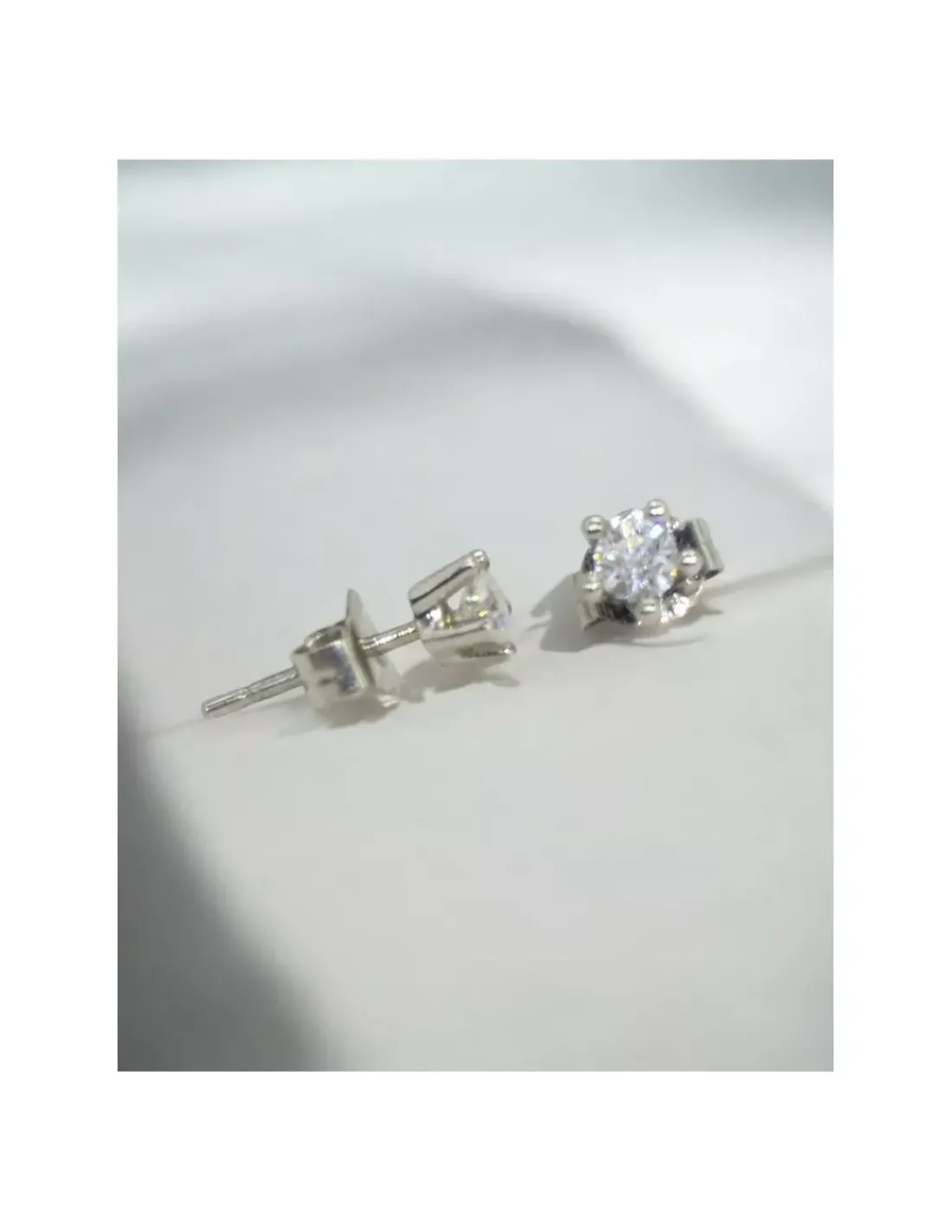 Fashion Pendientes PLATINO 5 garras brillante 0.38ct Platino | Pendientes Con Brillantes