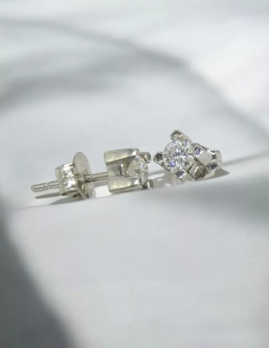 Outlet Pendientes PLATINO 4 garras cuadrado diamantes 0.40ct Platino | Pendientes Con Brillantes