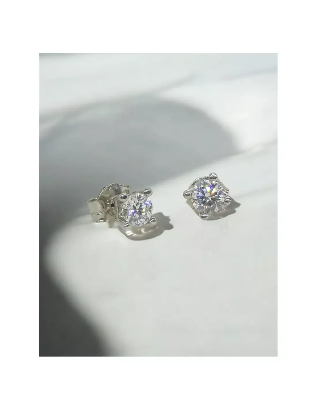 Clearance Pendientes PLATINO 4 garras V brillantes 0.19ct Platino | Pendientes Con Brillantes