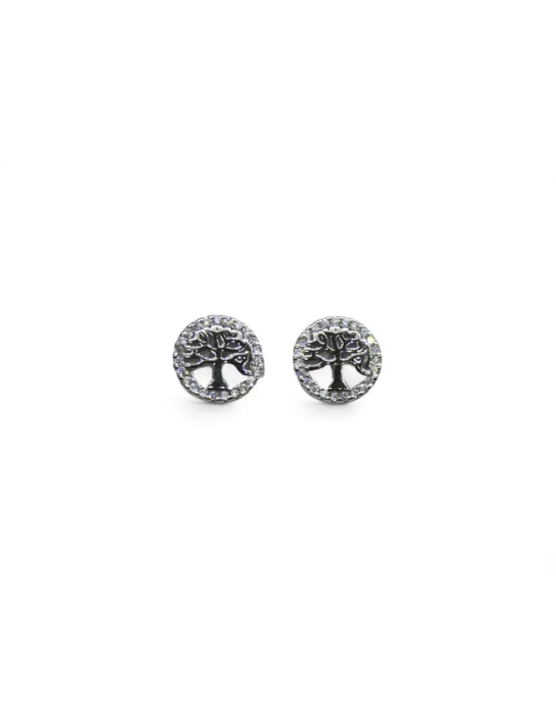 Clearance Pendientes árbol de la vida con circonitas plata 925 Pendientes De Plata