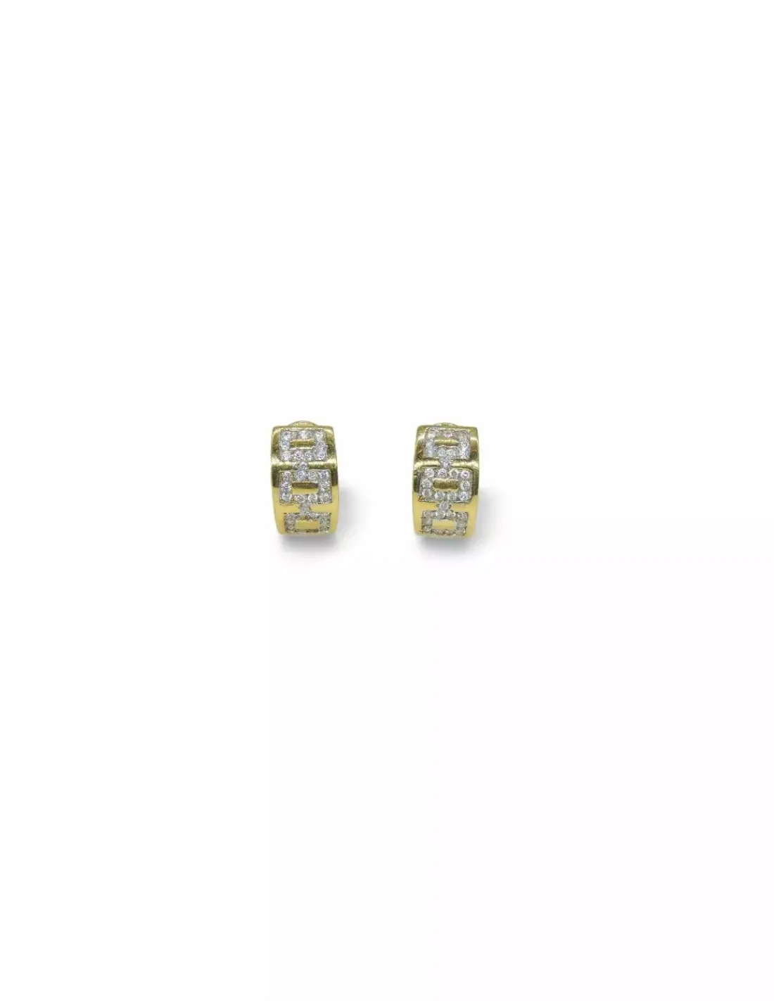 Online Pendientes rectangular 3 adornos circonitas oro 18k Pendientes De Oro