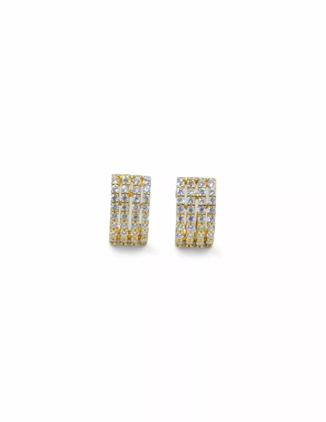 Discount Pendientes rectangulares fila circonitas oro 18k Pendientes De Oro