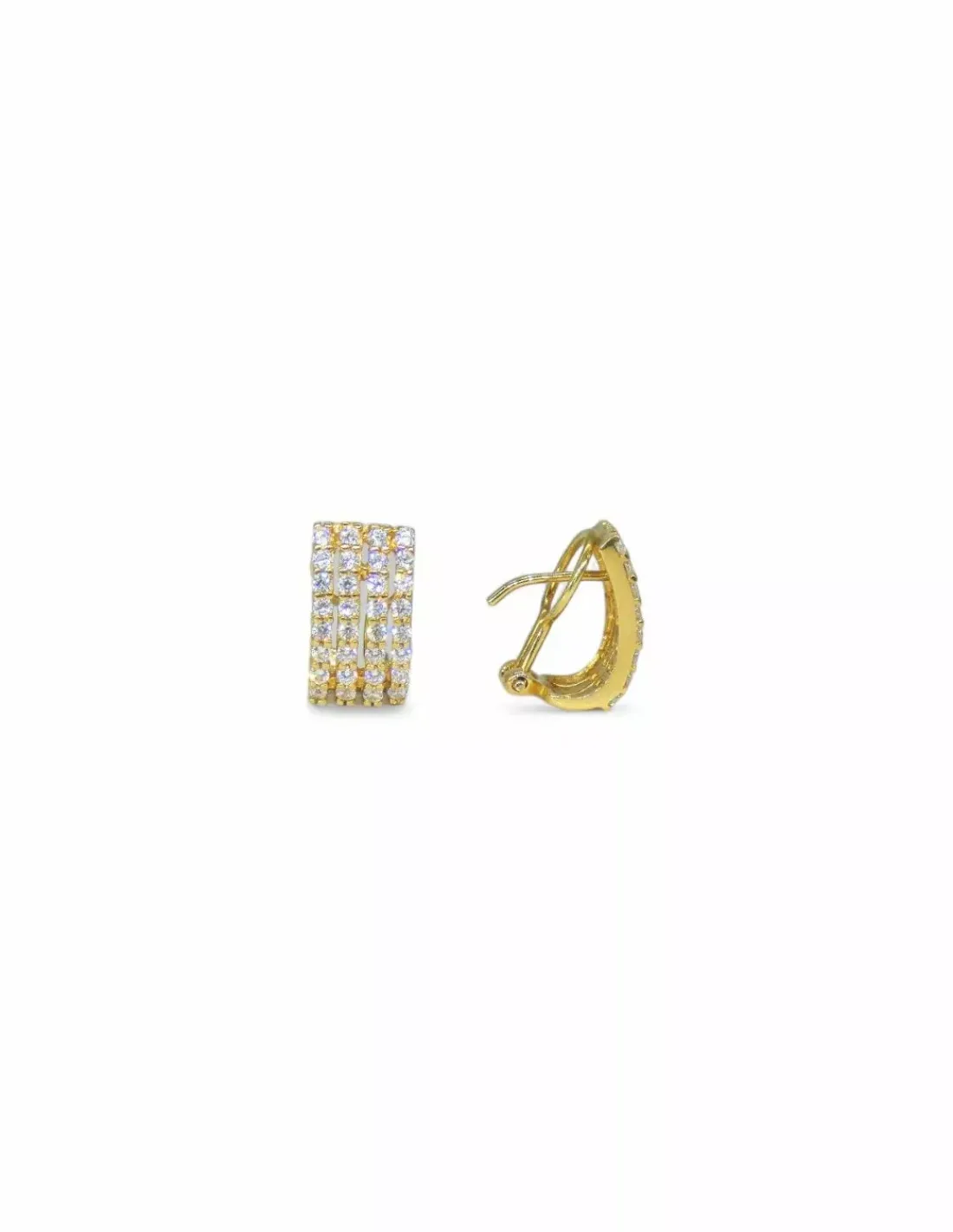 Discount Pendientes rectangulares fila circonitas oro 18k Pendientes De Oro