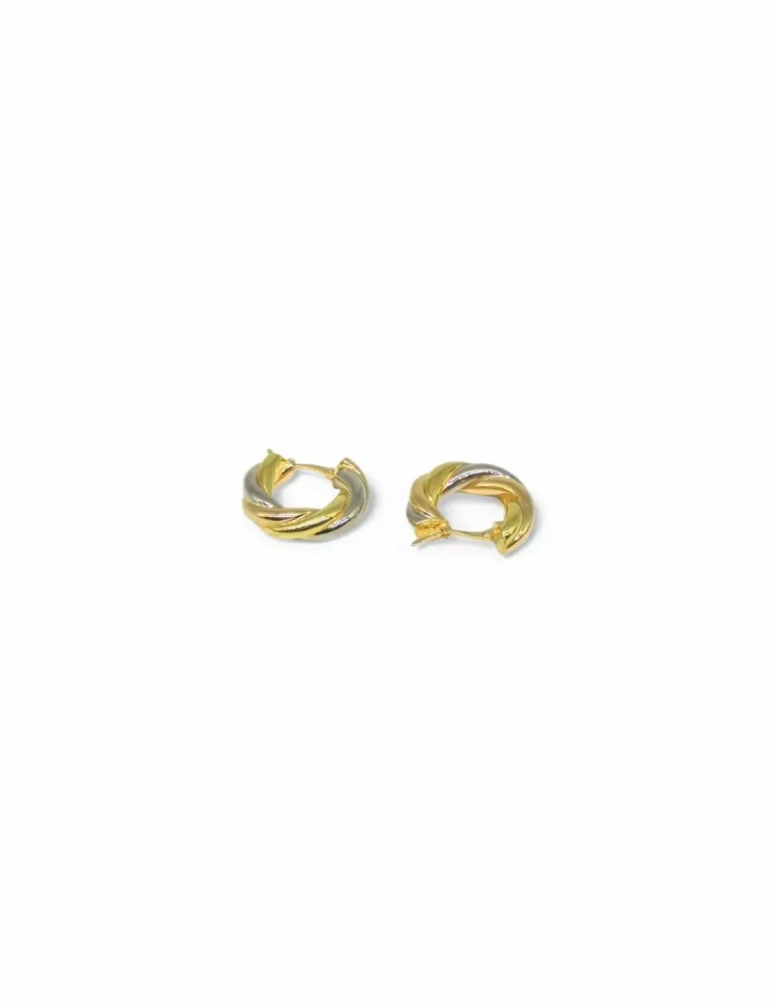 Hot Pendientes tipo aros enlazados tres oros 18k Aros De Oro | Pendientes De Oro