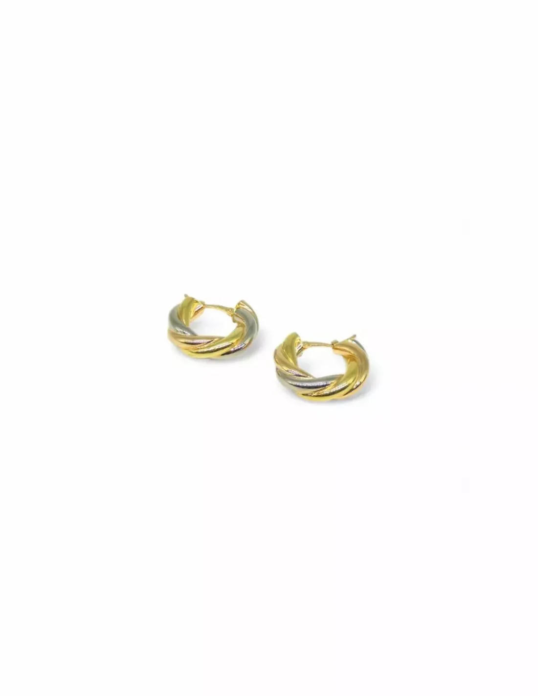 Hot Pendientes tipo aros enlazados tres oros 18k Aros De Oro | Pendientes De Oro
