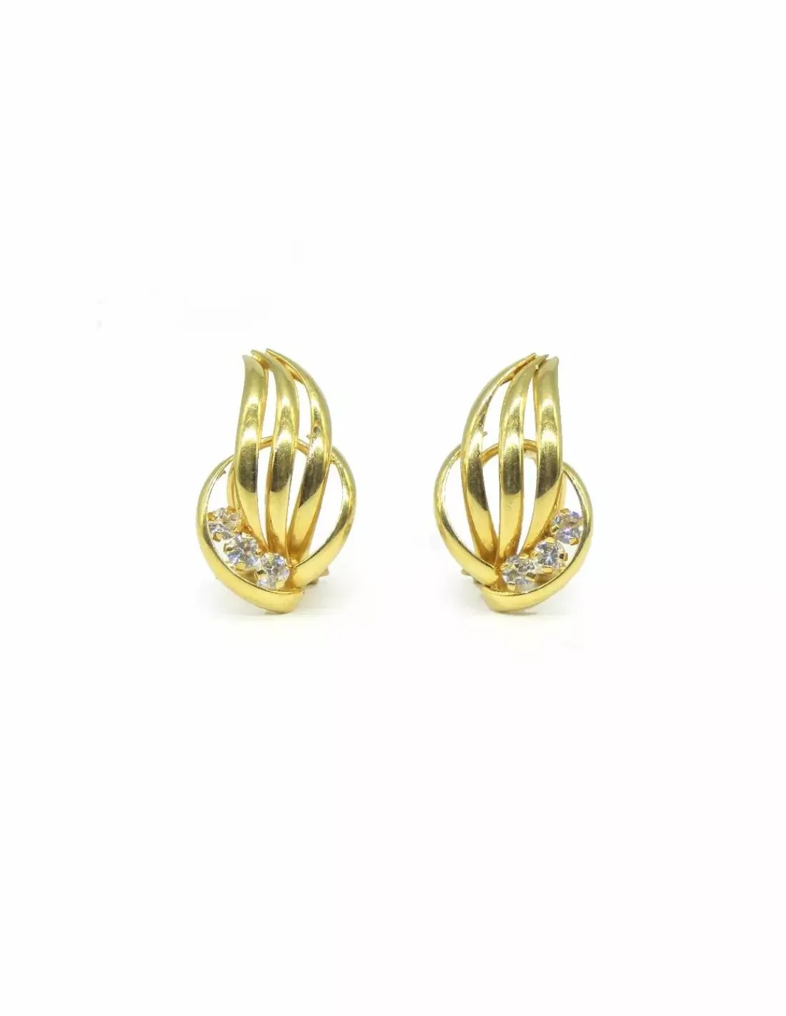 New Pendientes tres lineas circonitas oro 18k Pendientes De Oro