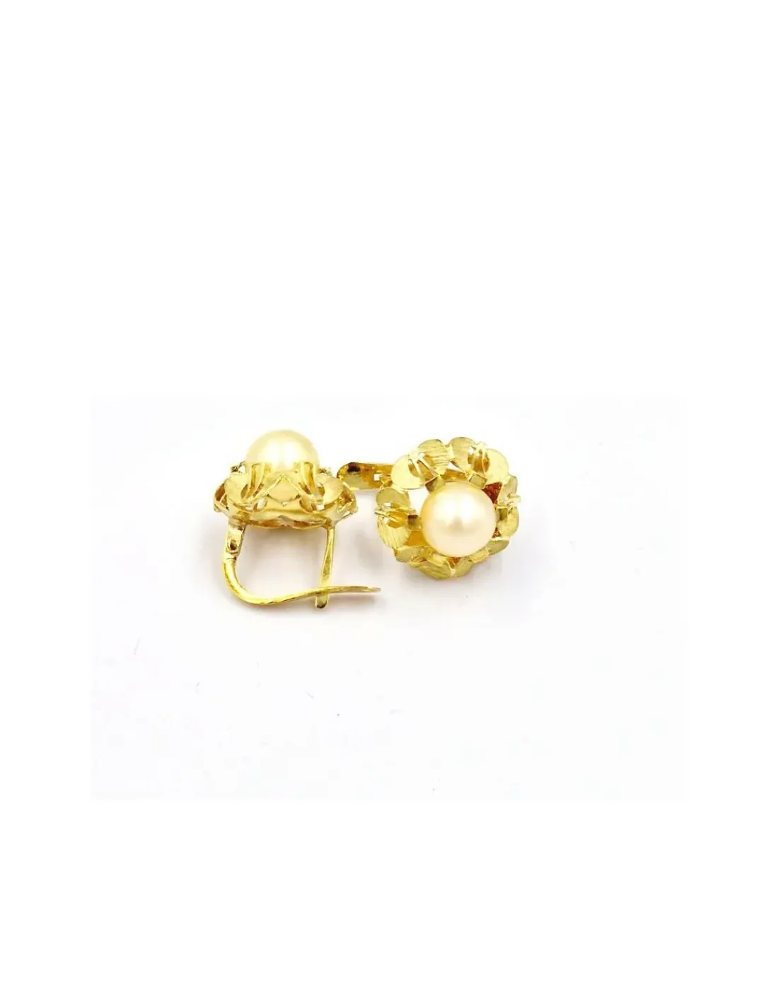 New Pendientes vintage perlas oro 18k Pendientes De Oro