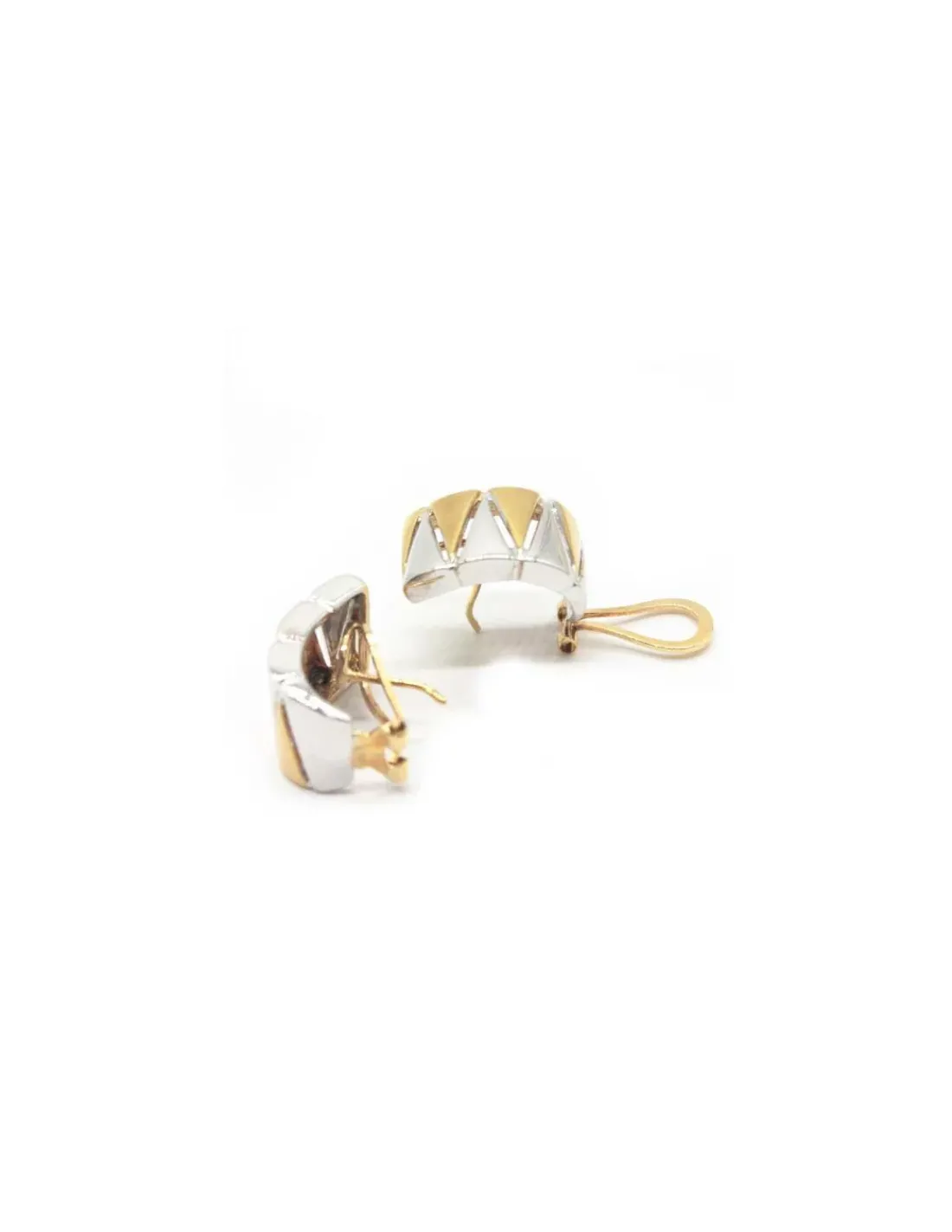 Store Pendientes zigzag oro bicolor 18k Pendientes De Oro