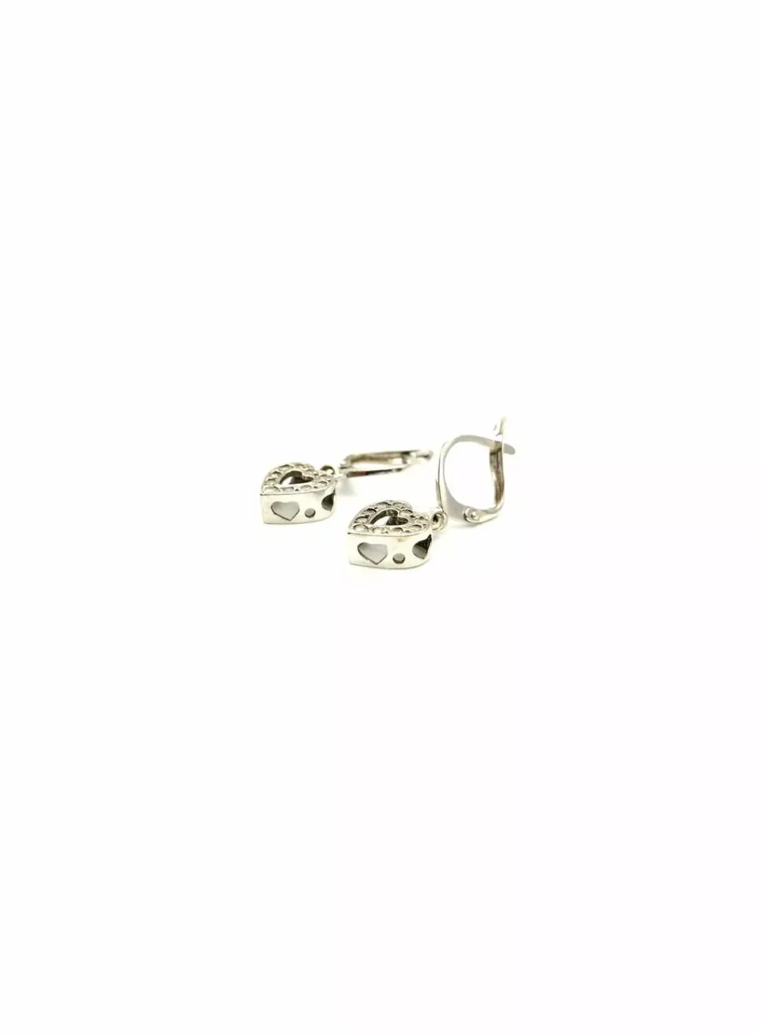 Hot Pendinetes oro blanco corazón oro 18k Pendientes De Oro