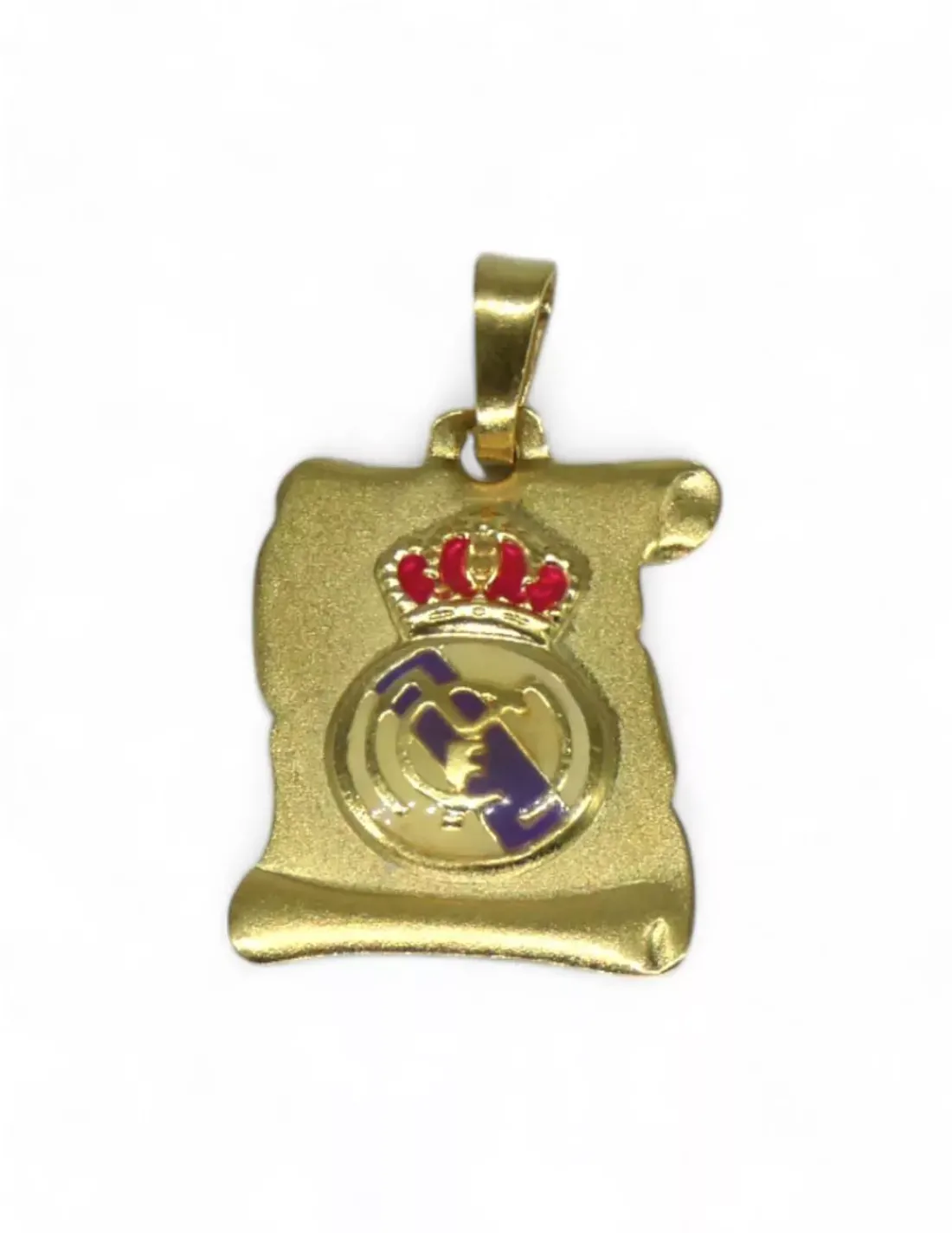 Fashion Placa escudo Real Madrid esmaltado oro 18k Colgante De Fútbol