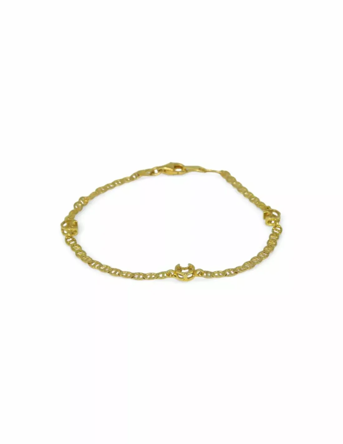 Shop Pulsera ancla con tres lunas oro 18k - 18.5cm Pulseras De Plata | Pulseras De Oro