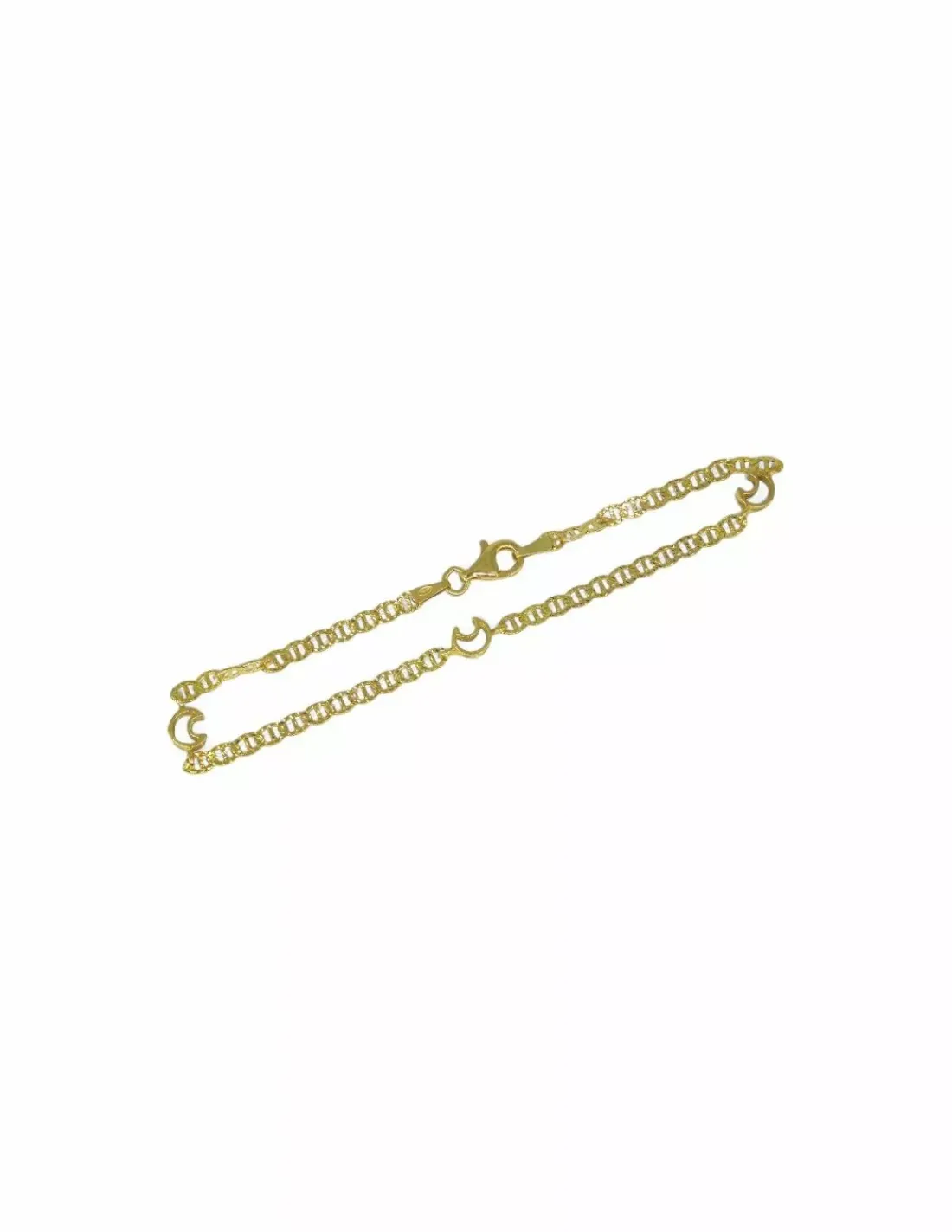 Shop Pulsera ancla con tres lunas oro 18k - 18.5cm Pulseras De Plata | Pulseras De Oro