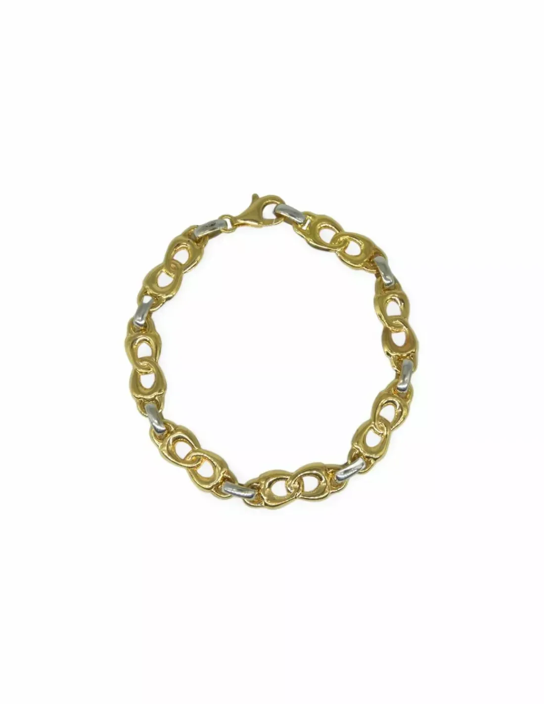 Best Sale Pulsera bicolor eslabón lazo oro 18k - 19.5cm Pulseras De Plata | Pulseras De Oro