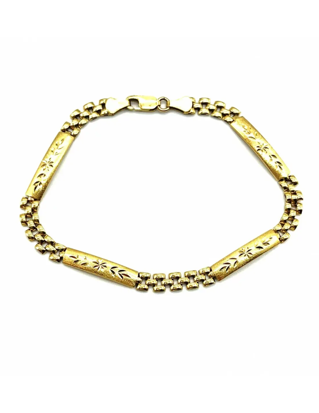 Fashion Pulsera Bismark placas labradas oro 18k - 19.5cm Pulseras De Plata | Pulseras De Oro