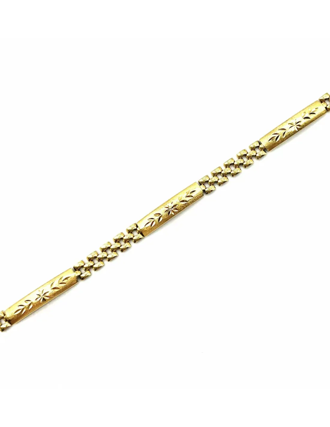 Fashion Pulsera Bismark placas labradas oro 18k - 19.5cm Pulseras De Plata | Pulseras De Oro