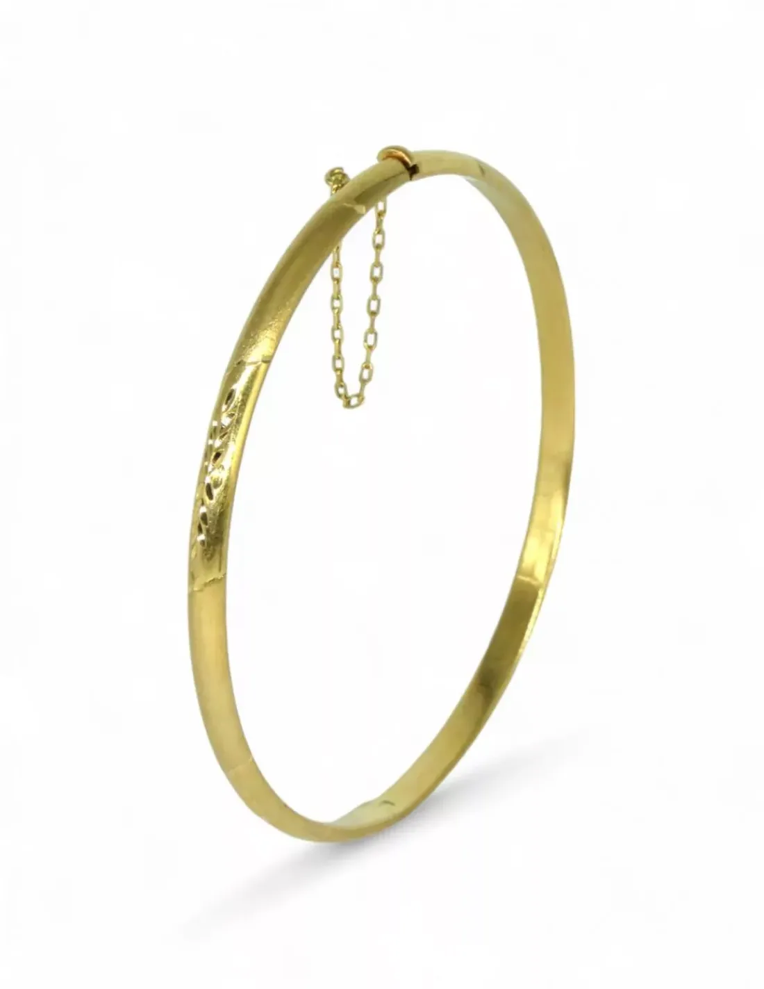 Store Pulsera caña labrada brillo mate oro 18k - 20cm Cañas | Pulseras De Plata