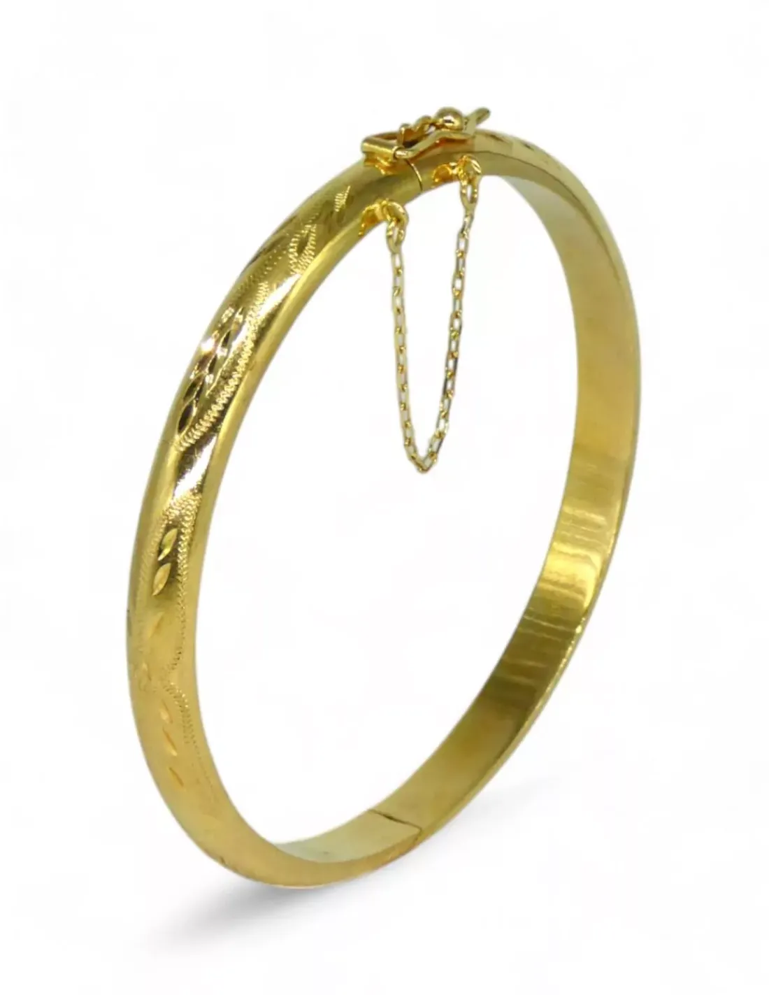 Shop Pulsera caña labrada c.seguirdad oro 18k - 6.5cm Cañas | Pulseras De Plata