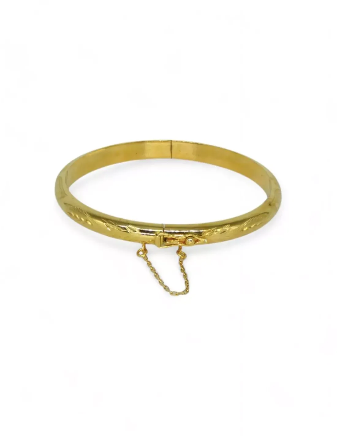 Shop Pulsera caña labrada c.seguirdad oro 18k - 6.5cm Cañas | Pulseras De Plata