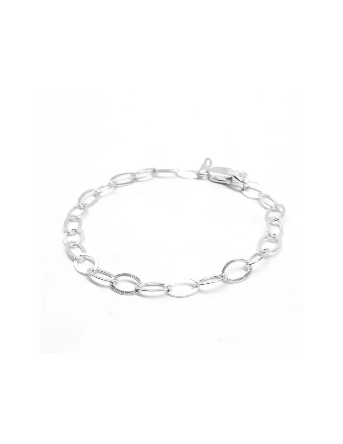 Shop Pulsera cadena eslabones ovalados lisos plata de Ley Pulseras De Oro Grabado | Pulseras De Oro