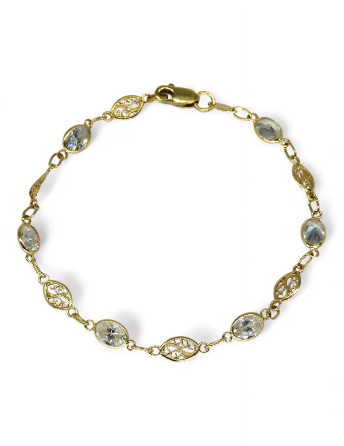 Clearance Pulsera calada floral circonitas 18k - 19.5cm Pulseras De Plata | Pulseras De Oro