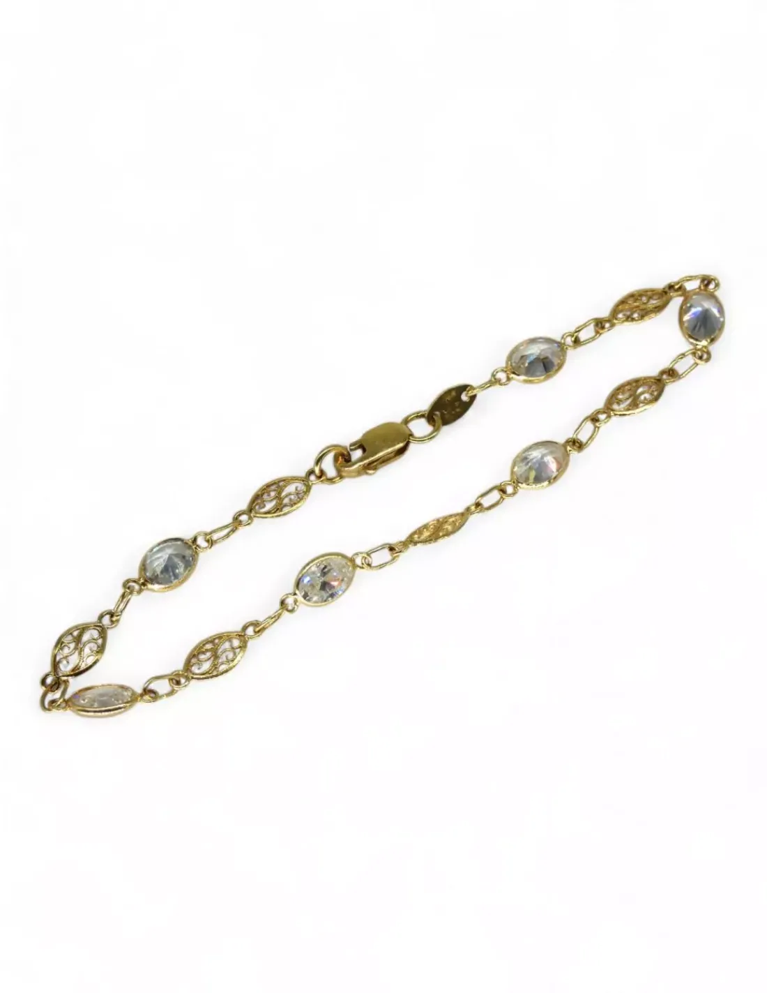 Clearance Pulsera calada floral circonitas 18k - 19.5cm Pulseras De Plata | Pulseras De Oro