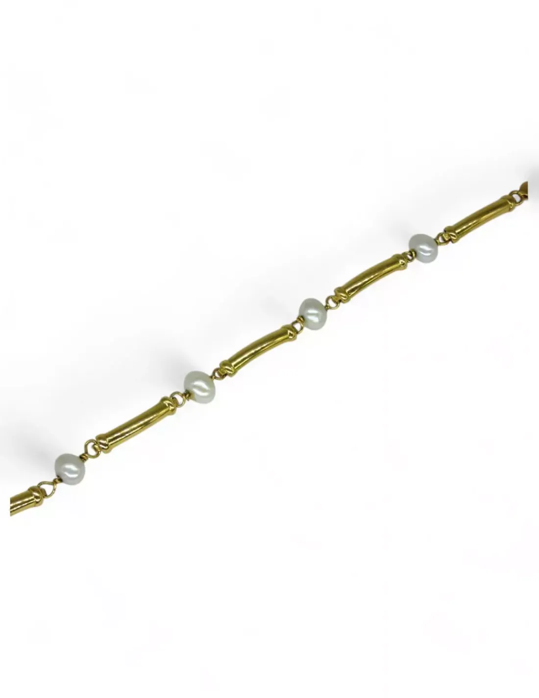 Store Pulsera cinco perlas y barras oro 18k - 18cm Pulseras De Plata | Pulseras De Oro