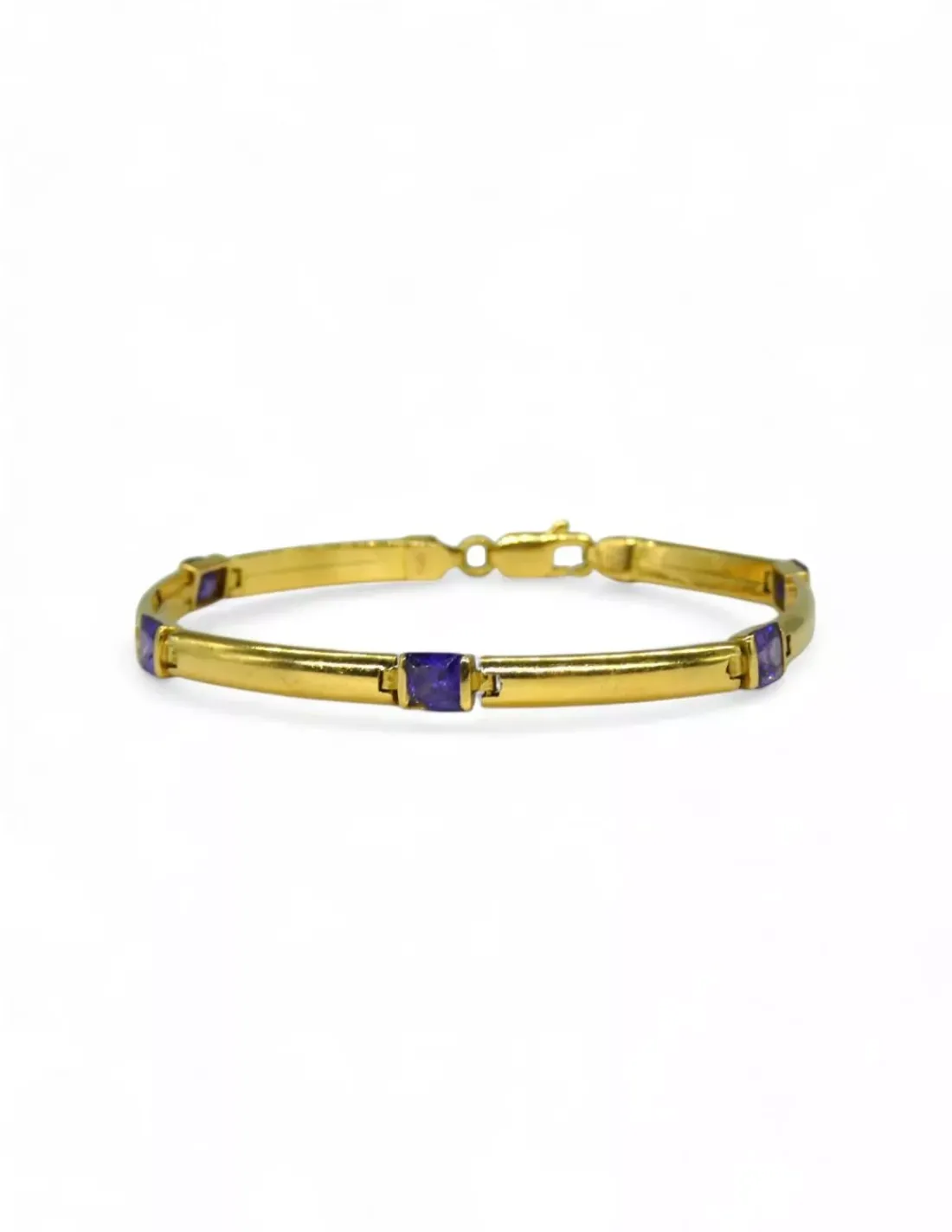 Hot Pulsera cinco piedras lila oro 18k - 18cm Pulseras De Plata | Pulseras De Oro