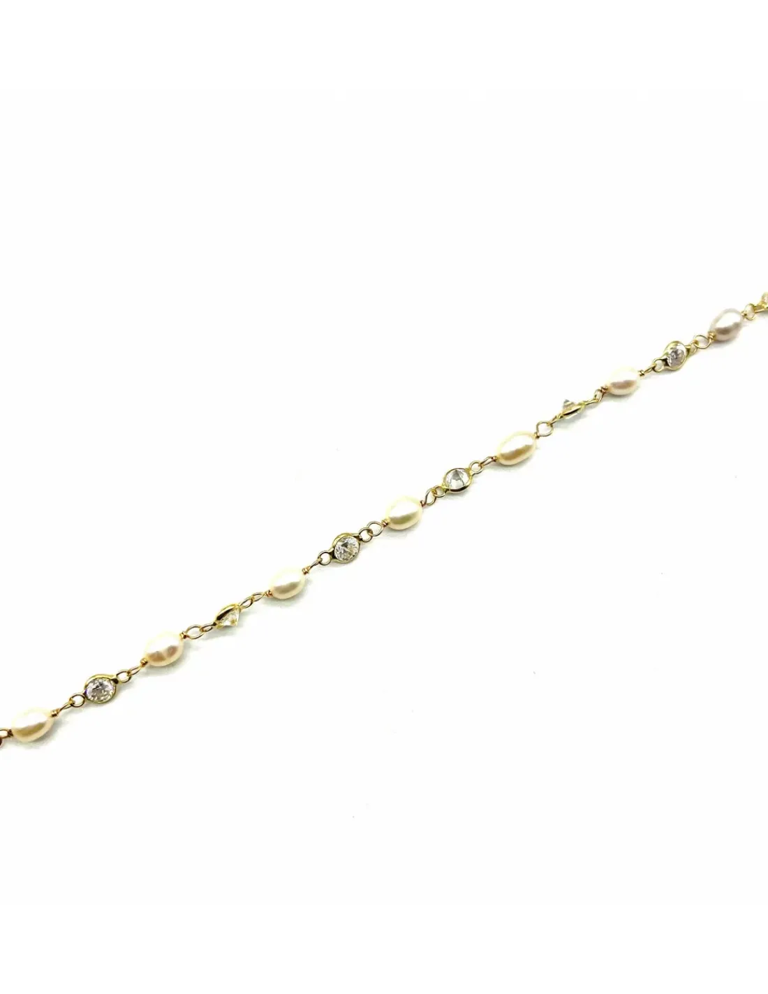 Clearance Pulsera circonitas y perlas 18k - 17,5cm Pulseras De Plata | Pulseras De Oro