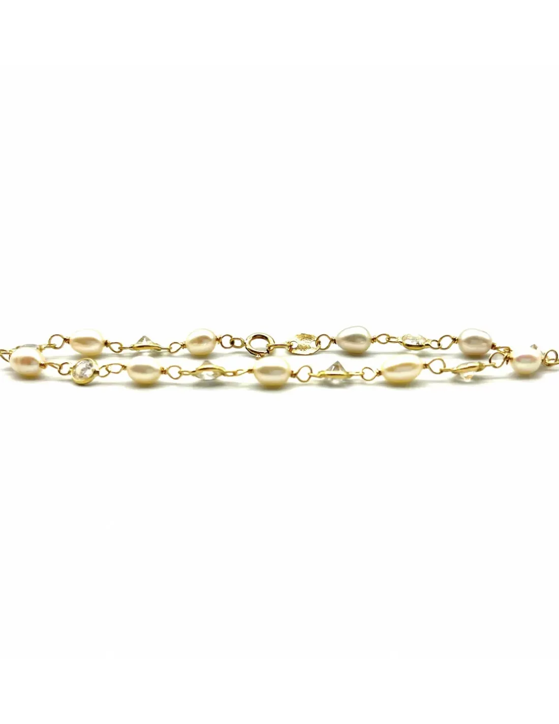 Clearance Pulsera circonitas y perlas 18k - 17,5cm Pulseras De Plata | Pulseras De Oro