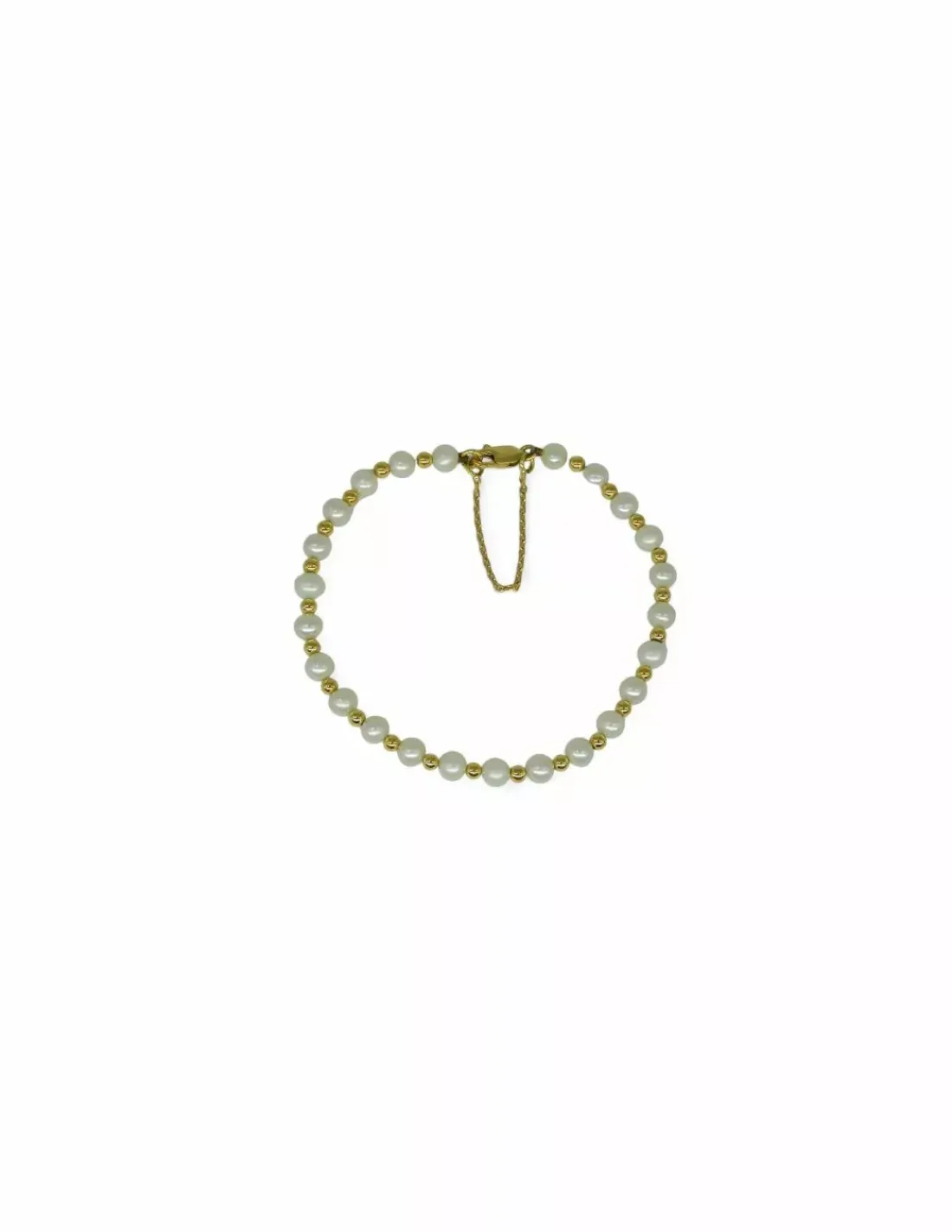 Store Pulsera de perlas y bolitas oro 18k - 19cm Pulseras De Plata | Pulseras De Oro