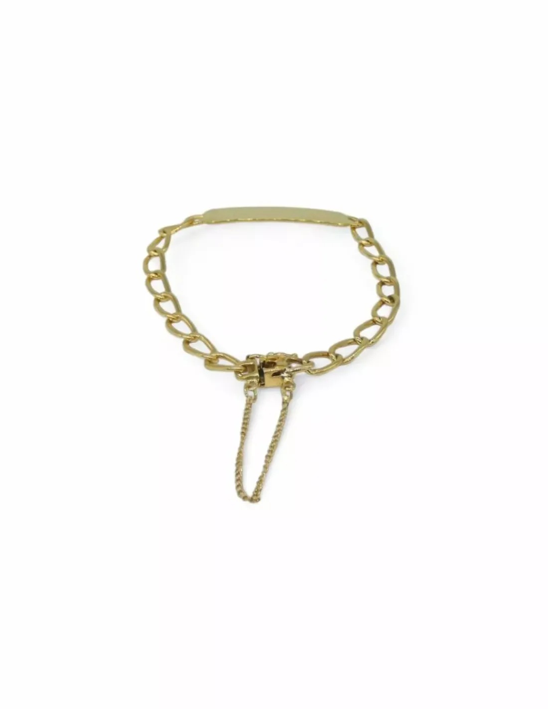 Fashion Pulsera esclava barbada c. seguridad oro 18k - 18cm. Esclavas | Pulseras De Oro