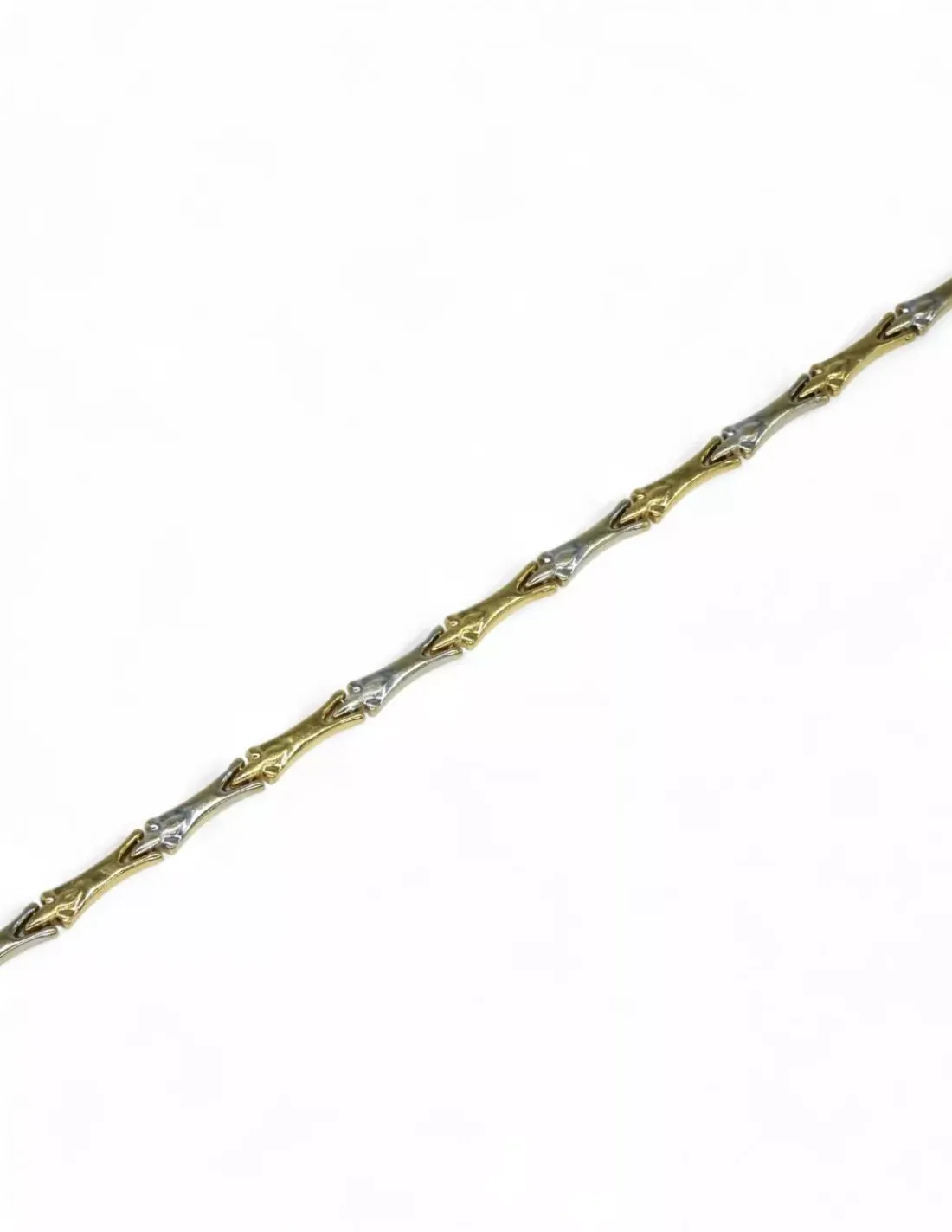 Shop Pulsera eslabones bicolor oro 18k - 19cm Pulseras De Plata | Pulseras De Oro