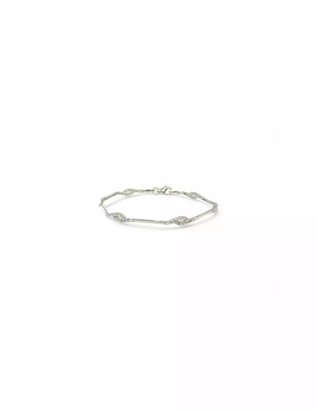 Best Pulsera eslabones circonita engasadas oro blanco 18k - 19cm Pulseras De Plata | Pulseras De Oro