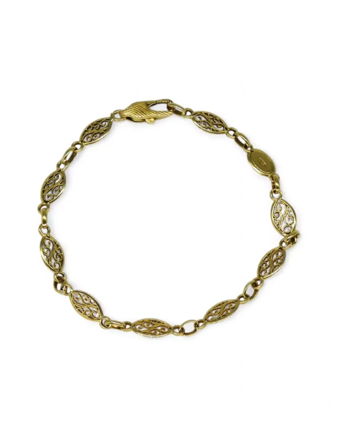 Hot Pulsera eslabones oval calados oro 18k - 19cm Pulseras De Plata | Pulseras De Oro