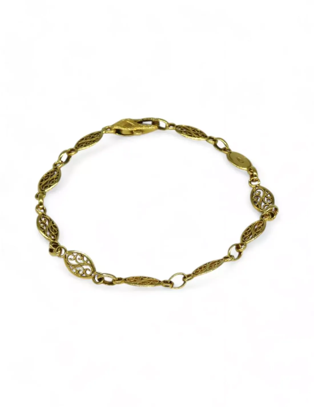 Hot Pulsera eslabones oval calados oro 18k - 19cm Pulseras De Plata | Pulseras De Oro