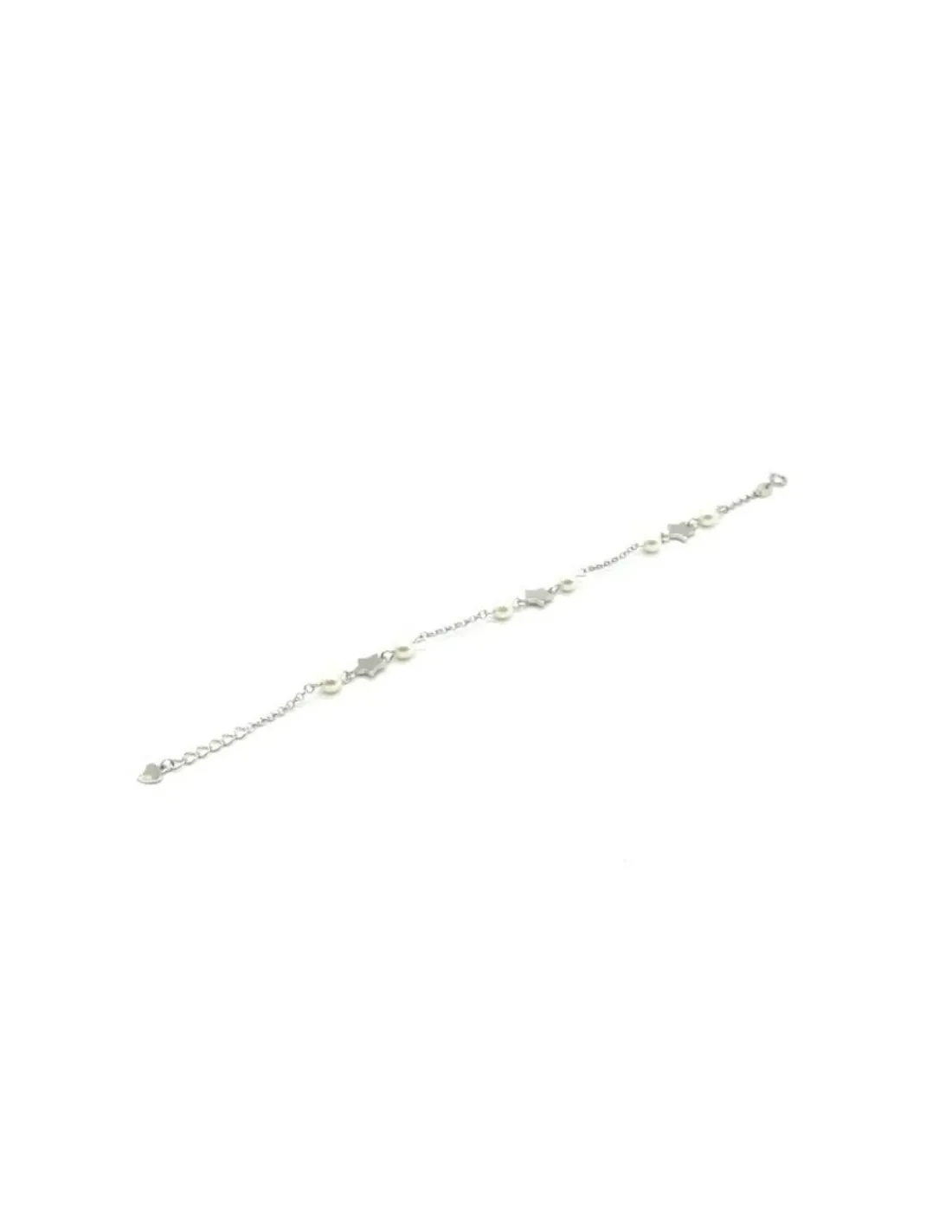 Outlet Pulsera estrellas y perlas plata rodiada Pulseras De Oro