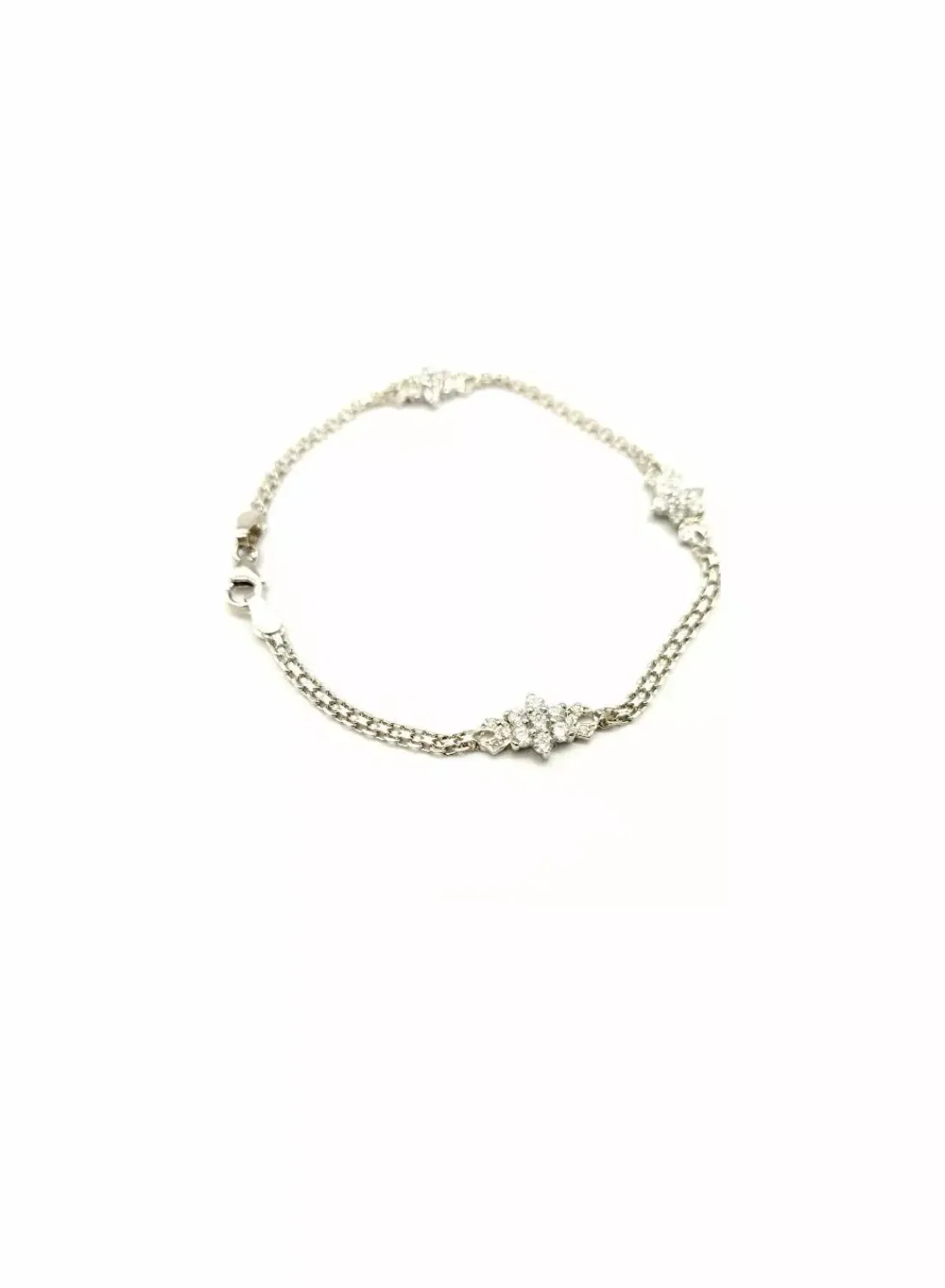 Best Pulsera flor oro blanco 18k - 16cm Pulseras De Plata | Pulseras De Oro